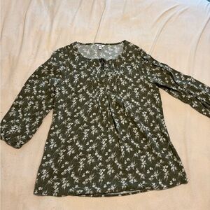 Floral Green Blouse